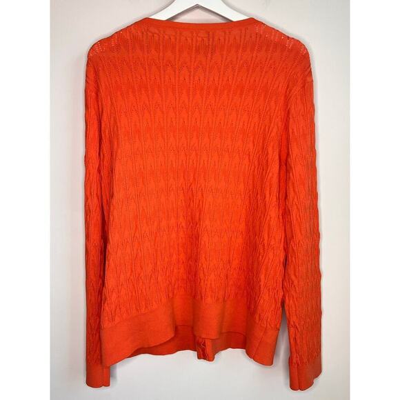 Pendleton Long Sleeve Button Front Knit Cardigan Sweater Orange Women's Size L - Picture 8 of 9